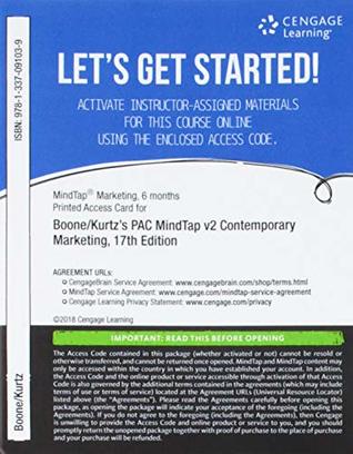 Read Online Mindtapv2.0 Contemporary Marketing, 1 Term (6 Months) Printed Access Card, 17th - Louis E. Boone | PDF