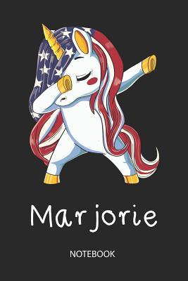 Read Online Marjorie - Notebook: Blank Lined Personalized & Customized Name Patriotic USA Flag Hair Dabbing Unicorn School Notebook / Journal for Girls & Women. Funny Unicorn Desk Accessories & First Day Of School, 4th of July, Birthday, Christmas & Name Day Gift. -  | PDF