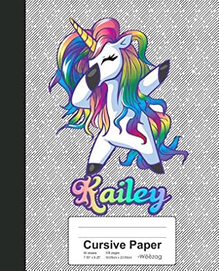 Download Cursive Paper: KAILEY Unicorn Rainbow Notebook -  file in PDF